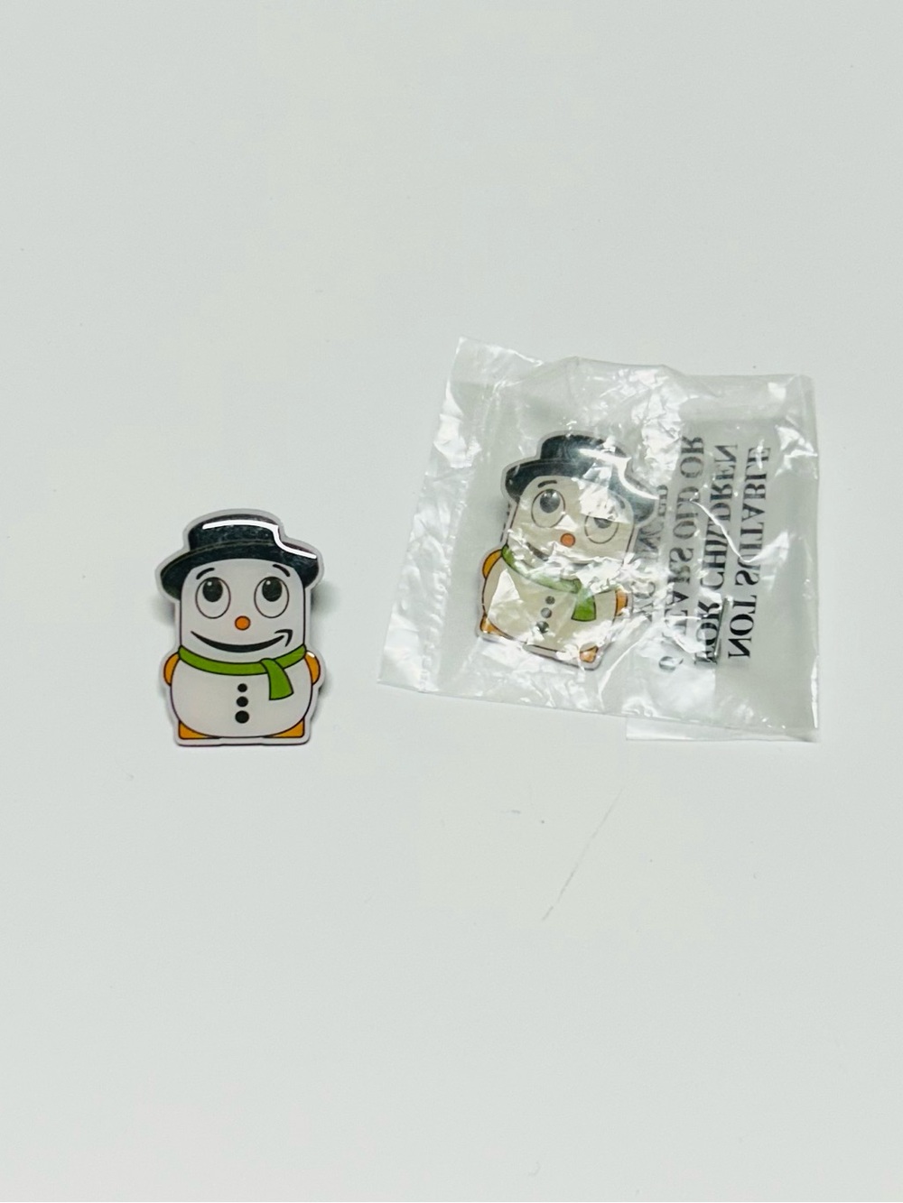 Snowman New Amazon Employee Peccy Pin- White and Green
